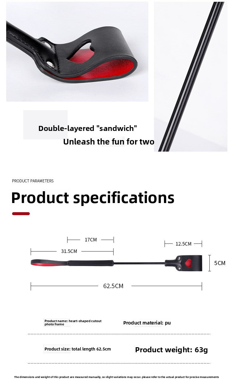 Sex Toys SM Props Hollow Heart-Shaped Sex Clapper SP Long Rod Sex Leather Clapper Adult Products