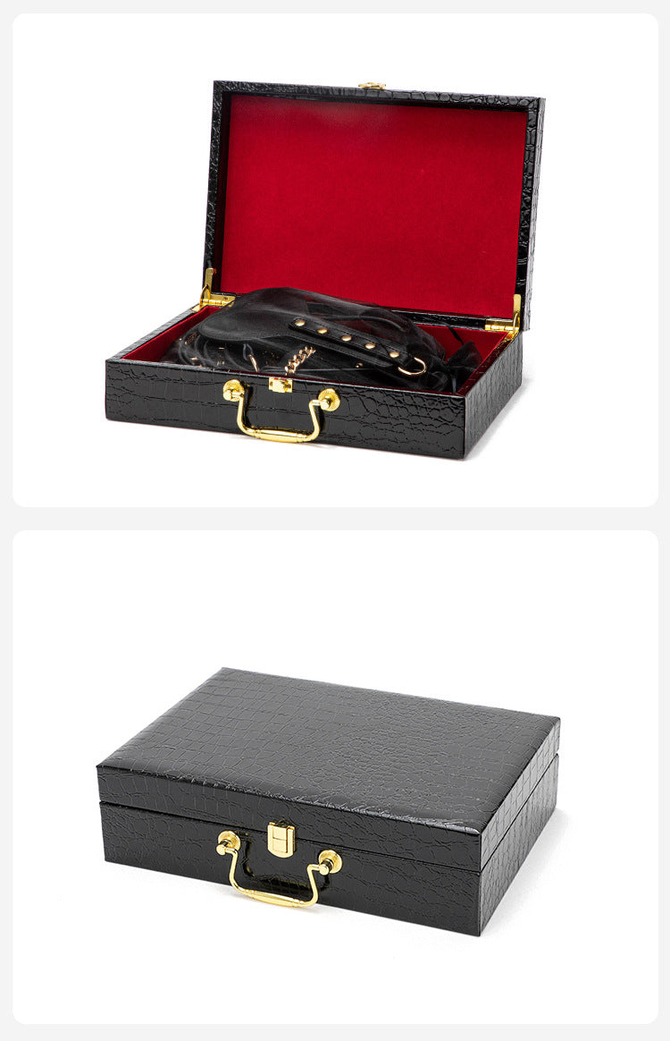 High-end SM Props Genuine Leather 8-Piece Set with Case Bondage Handcuffs Leash Collar Punishment Training Whip Adult Products