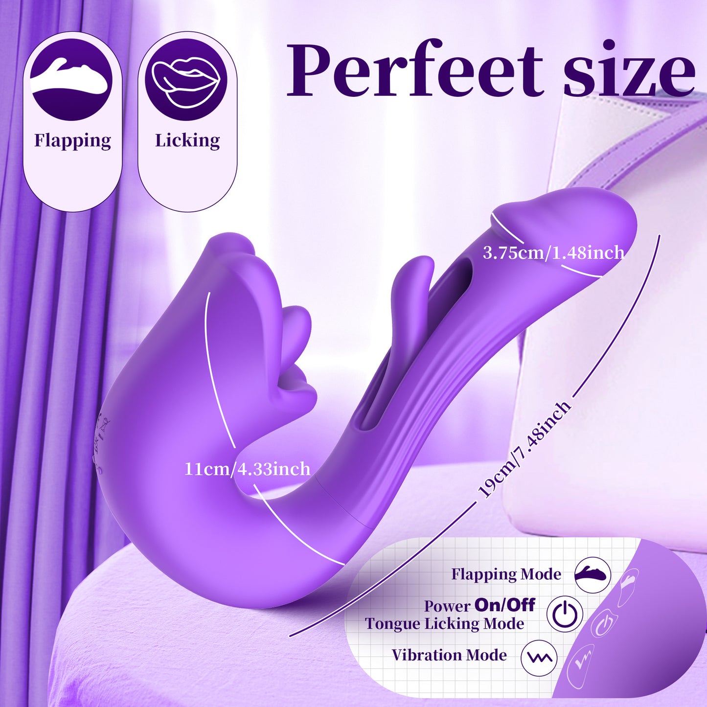 New Product Tongue Licking Patting Vibrator Female Masturbation Device G-spot Orgasm Simulation Dildo Sex Toys