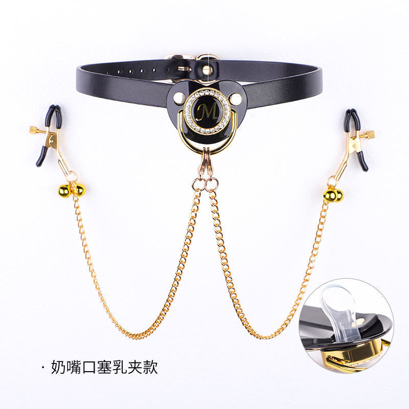 Sex Toys SM Props Creative Pacifier Sex Mouth Gag Ball Nipple Training Torture Tool SM Bell Nipple Clamps