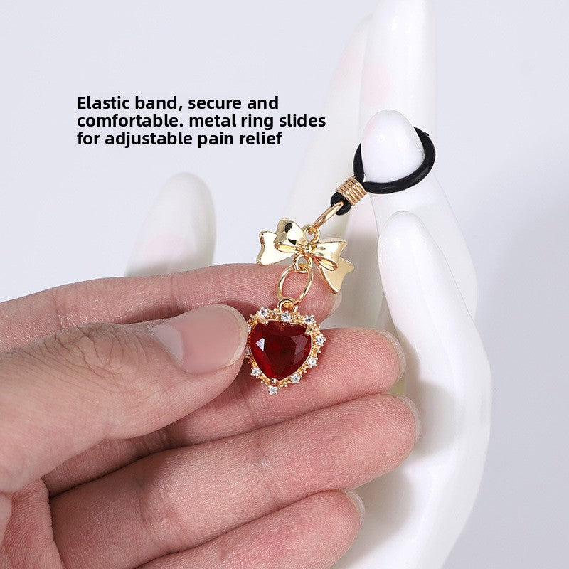 Sexy Props Supplies Bowknot Love Breast Clip Female Wearable Chest Flirting Teasing Stimulating Adult Products