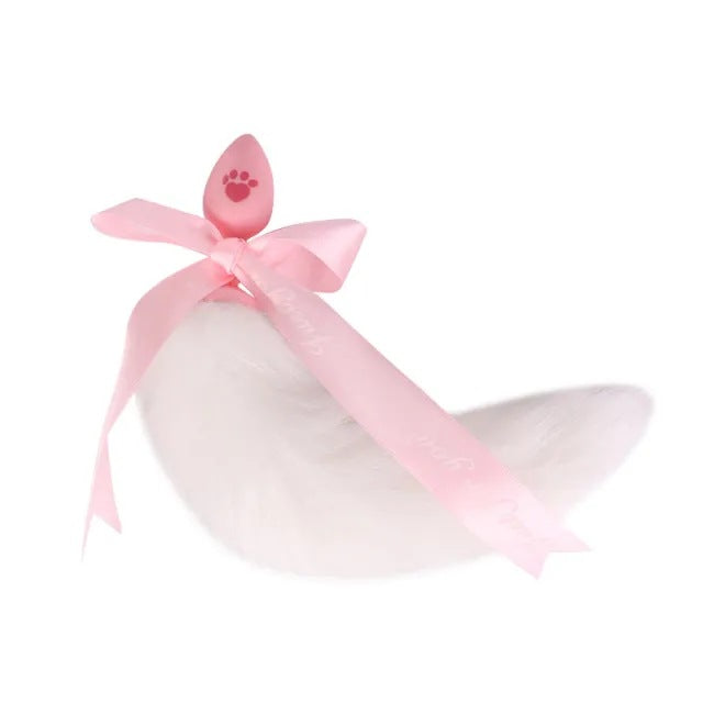 SM Sex Toys Fox Tail Anal Plug Cat Paw Silicone Anal Plug Pink Fur Ball Anal Plug Alternative Adult Products
