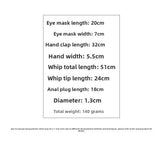 Sm Props Four-Piece Set Black Tease Feather Stick Anal Bead Eyeshade Sexy Whip Adult Supplies