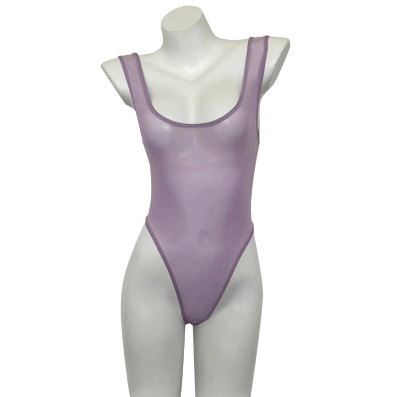 Sexy Lingerie Sexy Mesh See-through Strap Dead Stock One-piece No Need to Take Off Open Crotch Night Club Outfit 5841