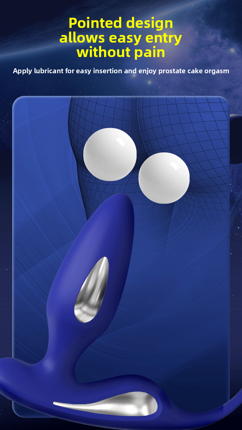 Male Prostate Massager Double Ring Semen Locking Ring Wireless Remote Control Current Back Court Supplies Vibrating Anal Plug