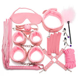 Sex Toys SM Props 10-Piece Set Binding Rope Restraints Handcuffs Training Mouth Gag Nipple Clamps Alternative Adult Sex Products