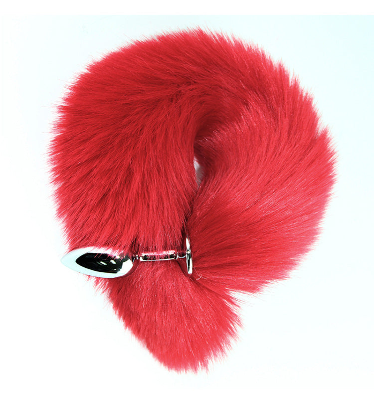 Sexy SM Props Small Metal Anal Plug Solid Color Fox Tail Anal Plug Back Court Development Training Adult Supplies