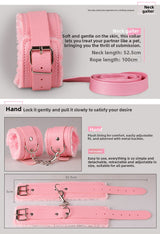 New Sexy Seven-Piece Set Plush Leather Binding Restraint Rope Sex Toys Alternative Couples Flirting Adult Use