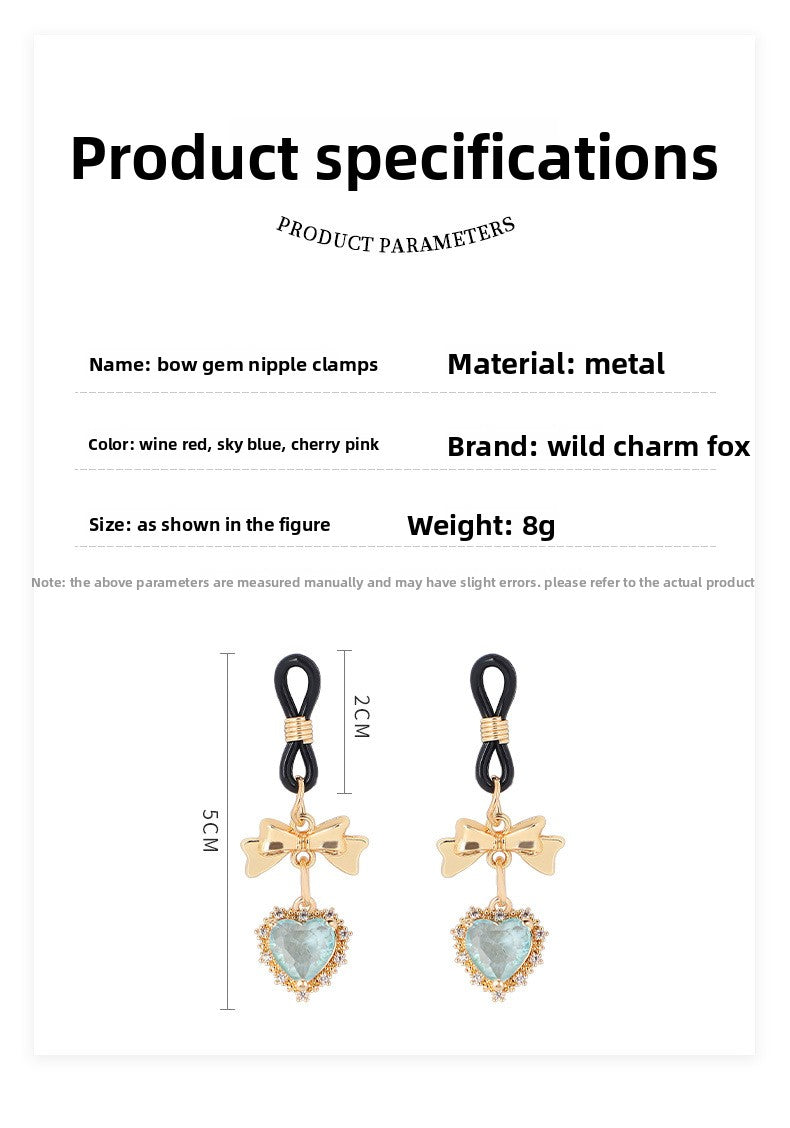 SM Sex Toys for Women Masturbation Toys Erotic Clitoral Clips Torture Training Bowknot Heart-shaped Nipple Clips Nipple Binders