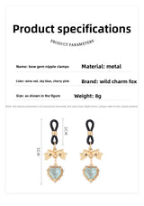 SM Sex Toys for Women Masturbation Toys Erotic Clitoral Clips Torture Training Bowknot Heart-shaped Nipple Clips Nipple Binders