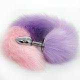 Color Block Fox Tail Anal Plug for Women Back Court Development Erotic Anal Plug SM Props Metal Anal Plug Adult Products