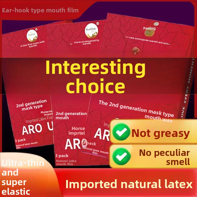 Ear-Hanging Oral Sex Mask for Men and Women Oral Licking Mask Tongue Oral Sex Artifact Couple Bed Sex Toys