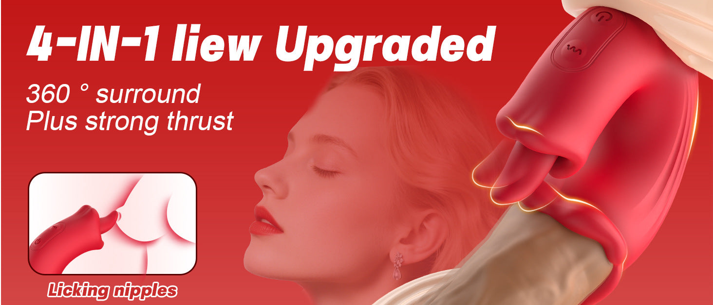 Female Telescopic Tongue Licking Vibrator Orgasm Masturbation Device Couples Adult Bed Sex Toys