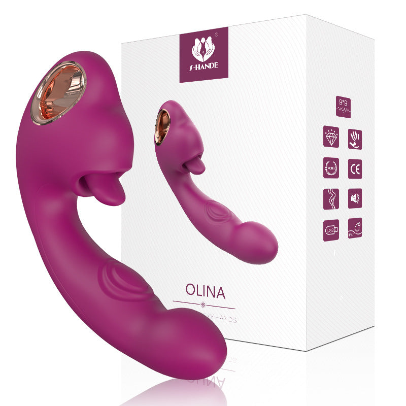 New three-in-one vibrator tongue licking and flapping vibrator G-spot flapping into I-person products female masturbator