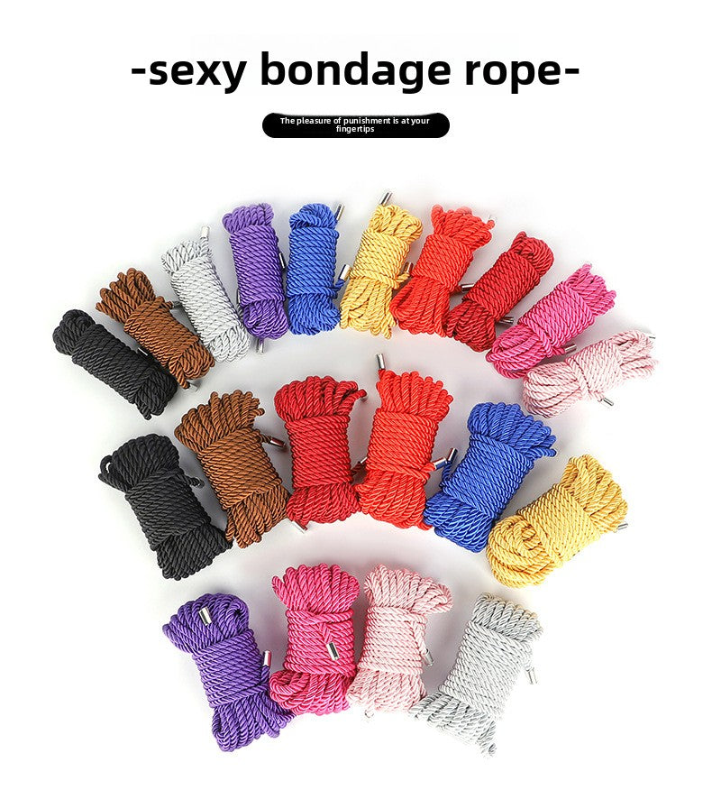 SM Props Multi-color Metal Head Erotic Silk Rope 5.1m Female Slave Training Bondage Polyester Erotic Binding Rope