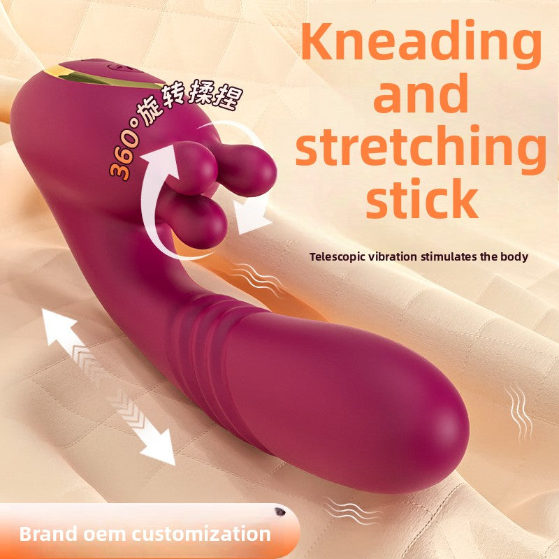 Kneading Vibrator Insertable Telescopic Female Masturbator Adult Toy Sex Product Vibrator for Women Strong Vibration