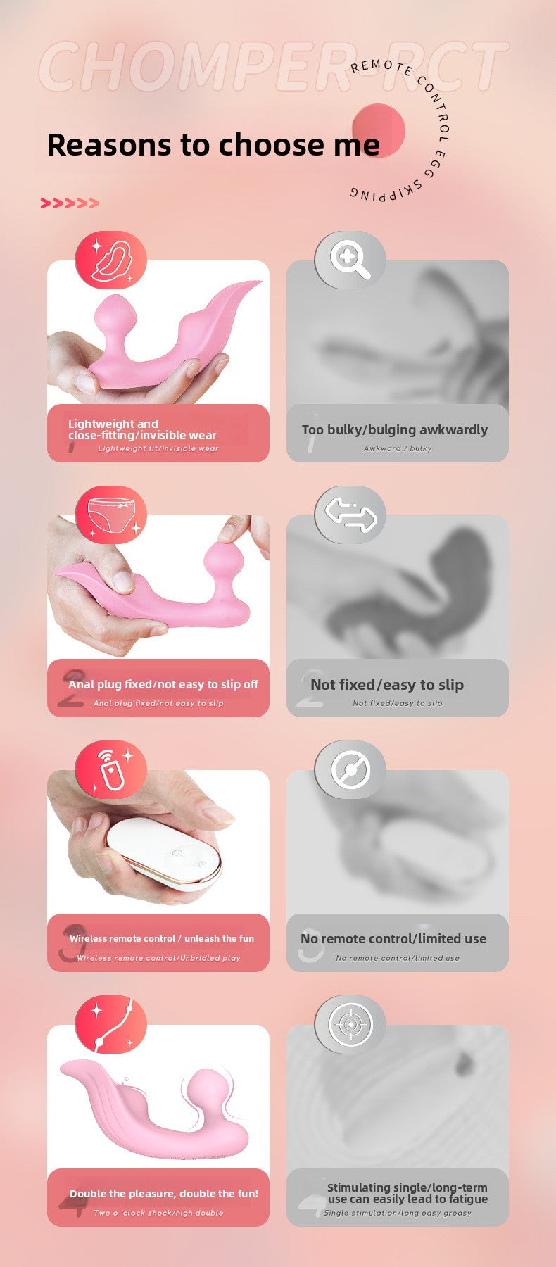 Outdoor Wearable Remote Control Vibrator for Women, Invisible Anti-Slip Sex Toy, Strong Vibration Masturbator