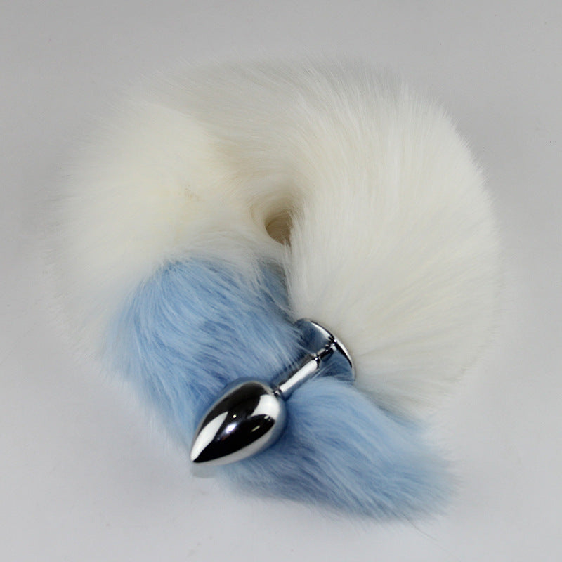 Color Block Fox Tail Anal Plug for Women Back Court Development Erotic Anal Plug SM Props Metal Anal Plug Adult Products