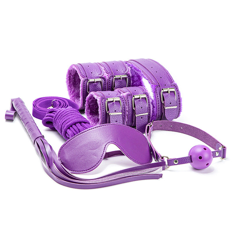 Sexy Plush SM Set Adult Products Couple Training Handcuffs Binding Restraint 7-Piece Set Alternative Sex Toys