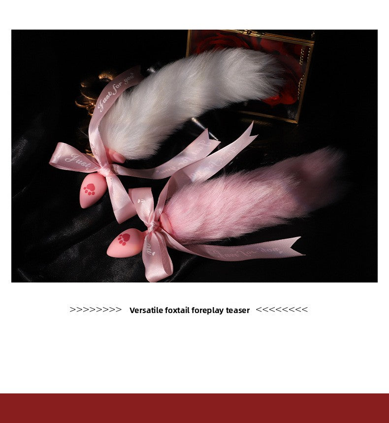 Sex Toys Props Anal Plug Silicone Cat Claw Bow Tail Back Court Props Female Toys Adult Products