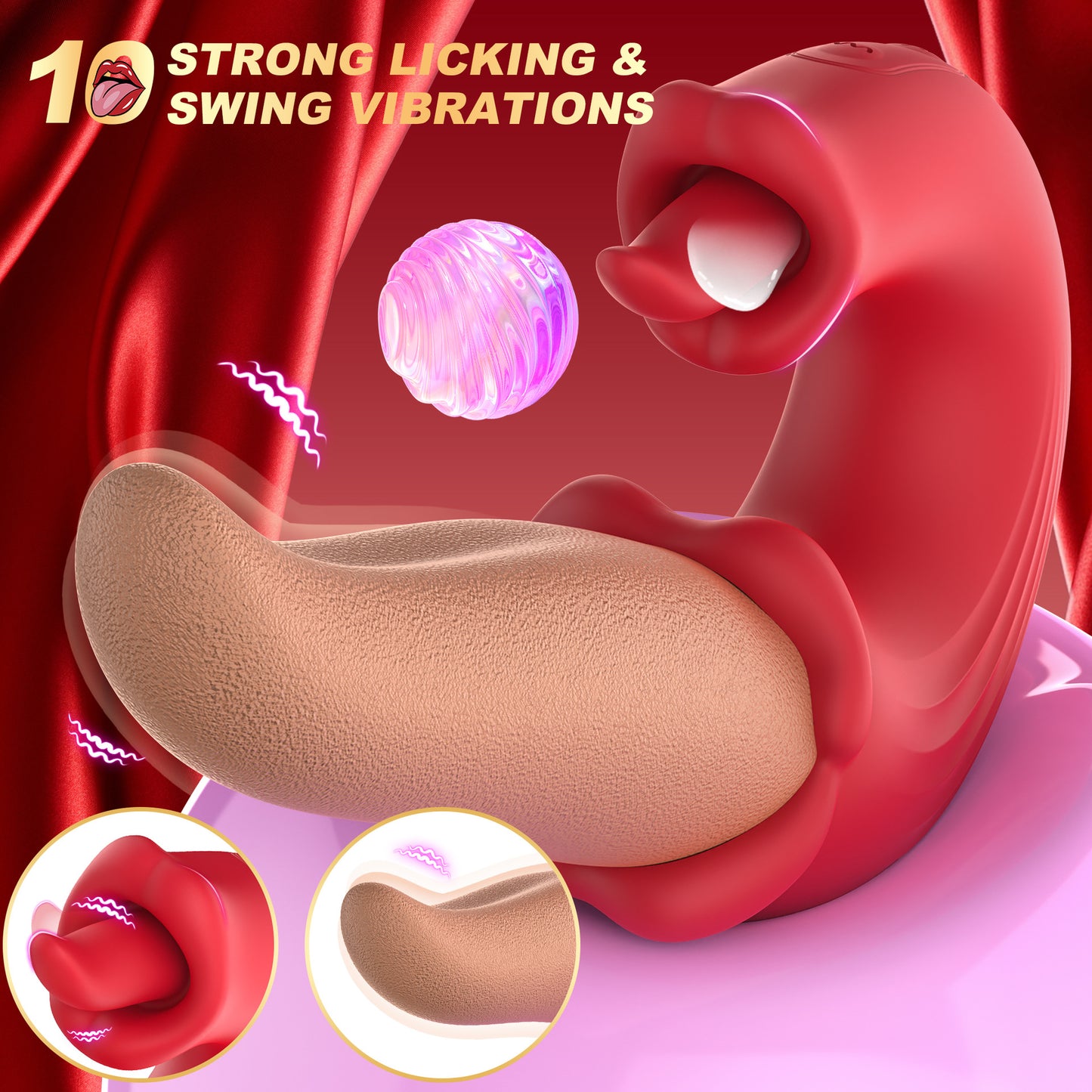 Cross-border New Product Female Simulated Tongue Vibrating Masturbator Tongue Licking Vibrator Adult Flirting Sex Toys Wholesale