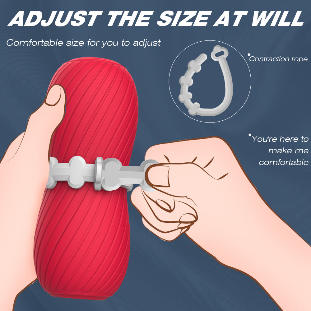 Double-Channel Male Masturbator Adjustable Elastic Band Internal Spiral Texture Airplane Cup for Men