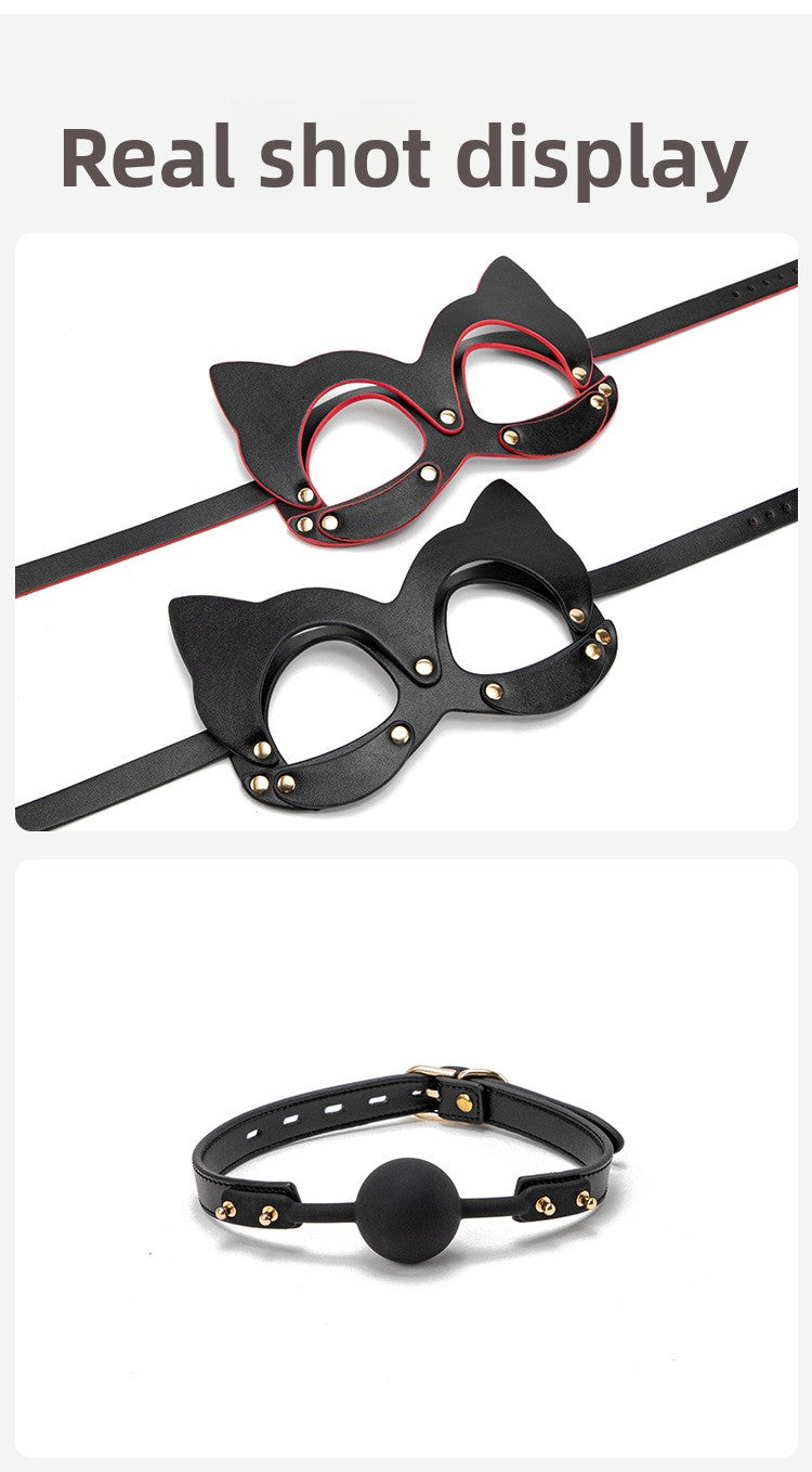 High-end SM Props Genuine Leather 8-Piece Set with Case Bondage Handcuffs Leash Collar Punishment Training Whip Adult Products