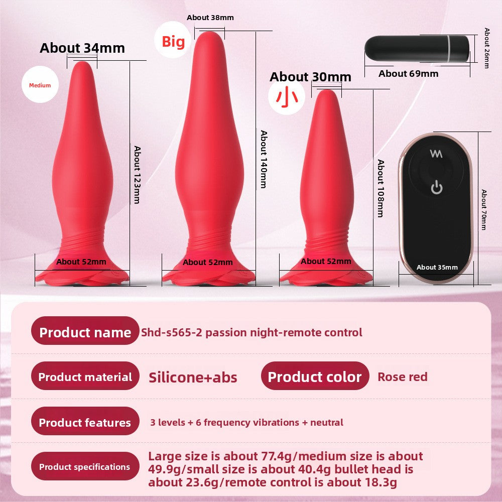 Remote Control Vibrating Anal Plug Outdoor Female Toy Three-Piece Set Adult Products Anal Sex Toys Back Court Anal Plug Supplies