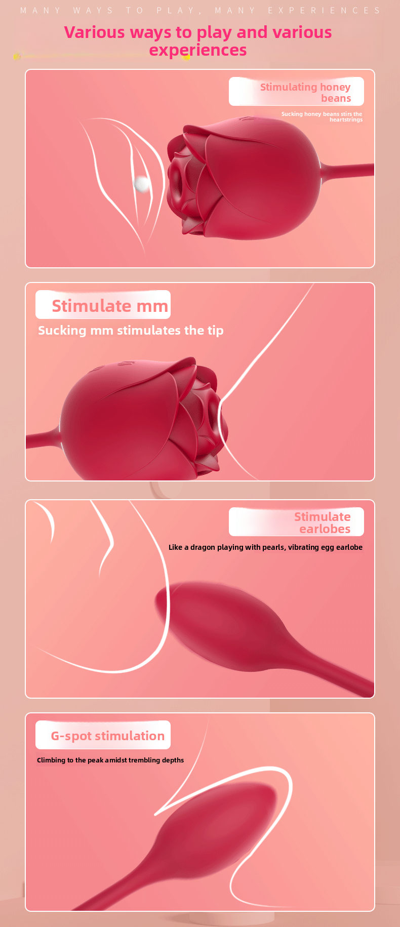 Sucking Double Vibrator Eternal Flower Vibrator Female Masturbator Breast Suction Teasing Vibrating Vibrator