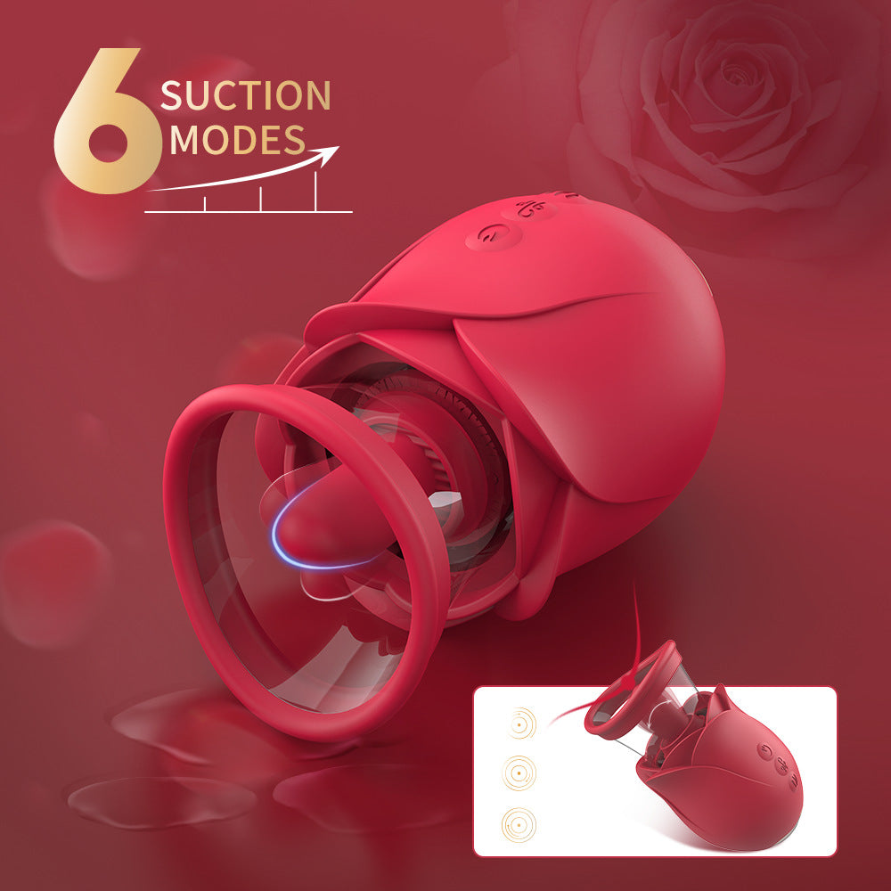 Rose Sucking Vibrator Clitoral Tongue Licking Masturbator Female Device