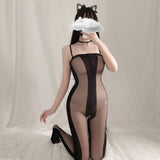 Sexy Lingerie Open Crotch Exposed Chest Passionate Set Transparent Temptation Sexy Stockings One-piece Fishnet Uniform