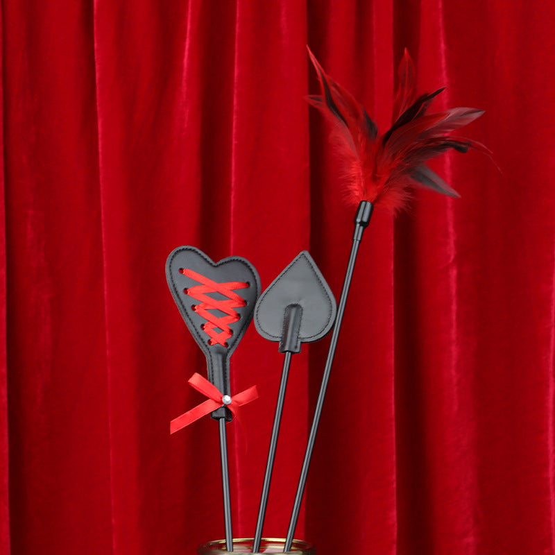 Sex Toys SM Props Long Rod Feather Paddle SM Sex Training Leather Paddle SP Alternative