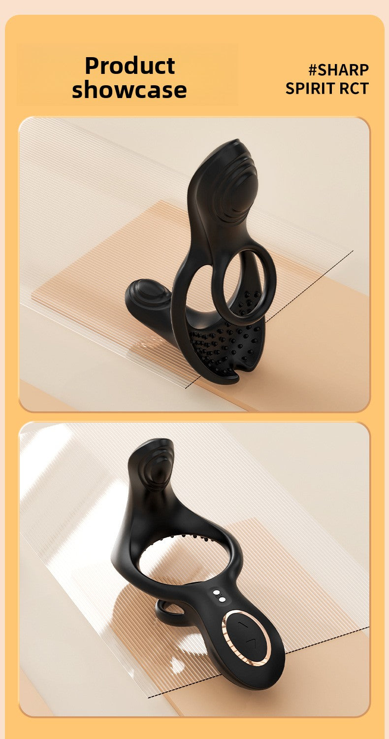 Double Ring Lock Semen Ring Vibration Couple Resonance Male Wearable Masturbator Clitoral Stimulation Adult Sex Toys