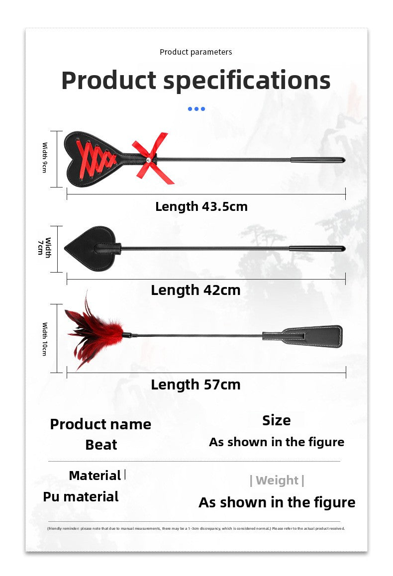 Sex Toys SM Props Long Rod Feather Paddle SM Sex Training Leather Paddle SP Alternative