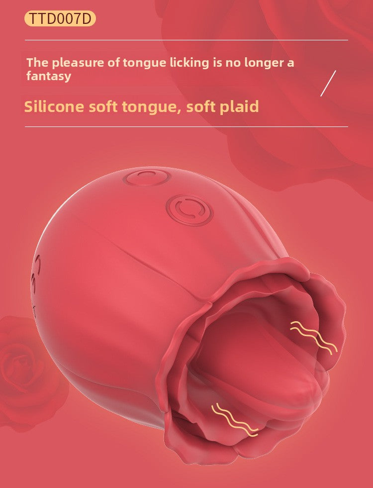 Rose Tongue Licking Vibrator Clitoral Stimulation Nipple Teasing Female Masturbator