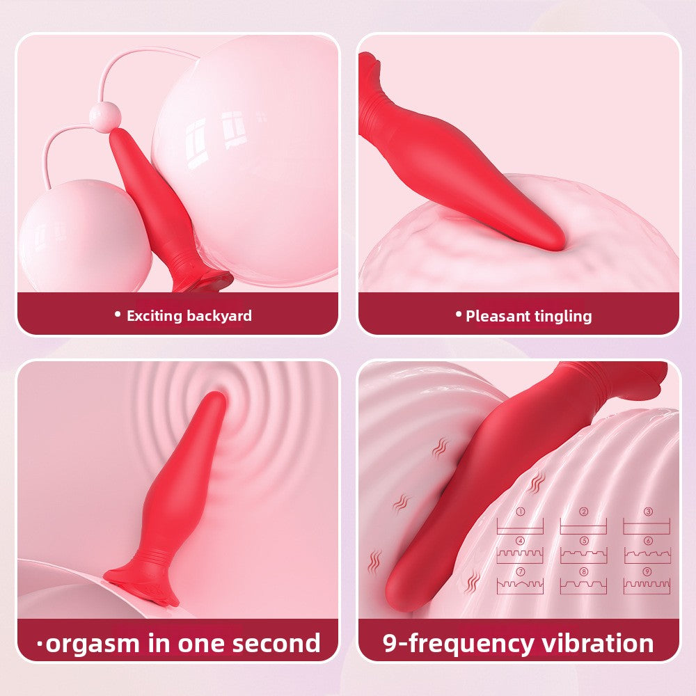 Remote Control Vibrating Anal Plug Outdoor Female Toy Three-Piece Set Adult Products Anal Sex Toys Back Court Anal Plug Supplies