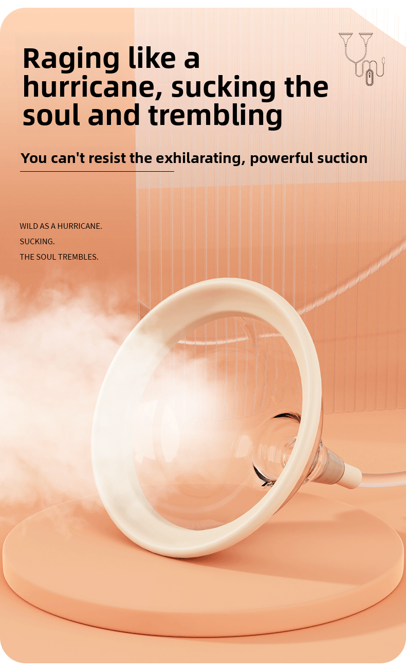 Double Cover Breast Suction Vibrator Strong Vibration Female Masturbator Shared Toy