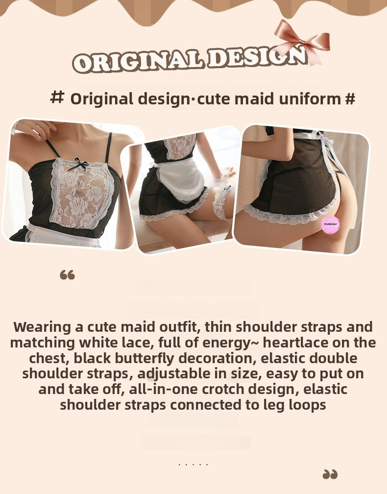 Sexy and Fun Sweet Cute Mesh See-through Temptation Hot Maid Uniform Set 1251