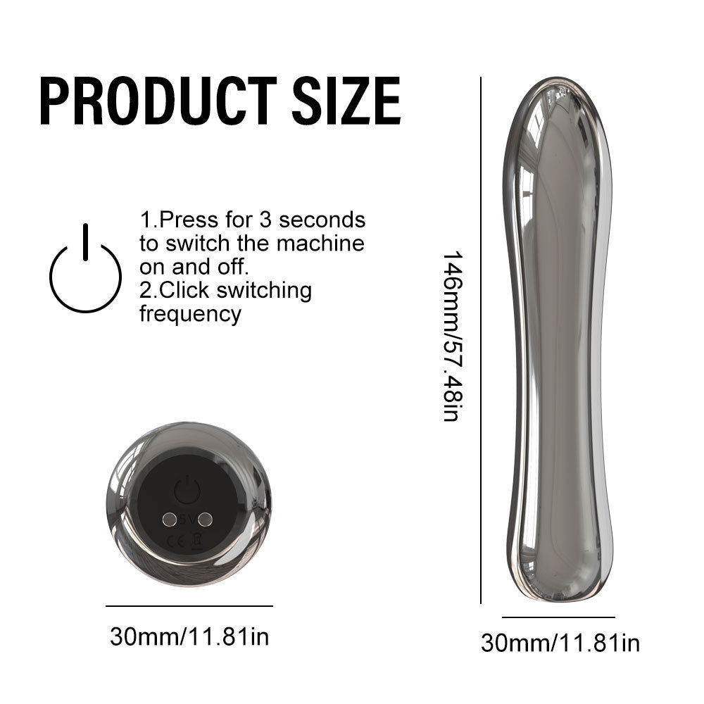 Ice Metal Vibrator for Women Strong Vibration Anal Plug 2-in-1 Female Masturbator Vibrating Stick for Women