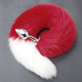 Color Block Fox Tail Anal Plug for Women Back Court Development Erotic Anal Plug SM Props Metal Anal Plug Adult Products