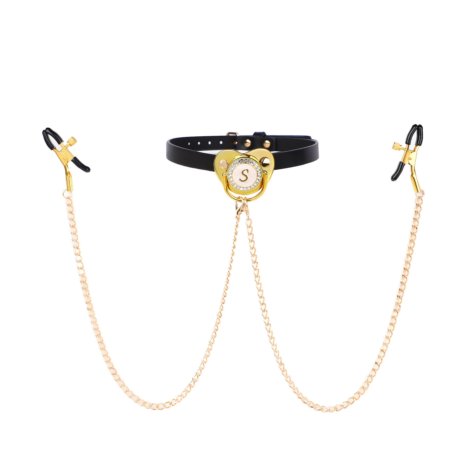 Sex Toys SM Props Creative Pacifier Sex Mouth Gag Ball Nipple Training Torture Tool SM Bell Nipple Clamps