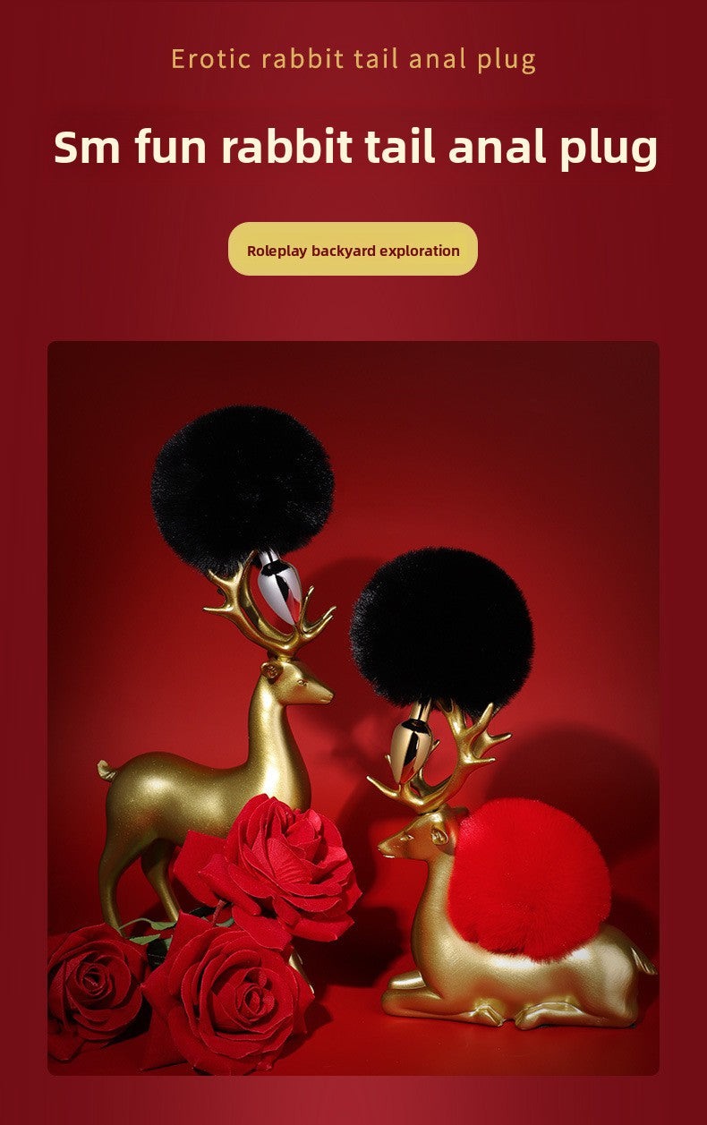 Sexy SM Props Mini Fur Ball Rabbit Tail Anal Plug Female Back Chamber Anal Expander Adult Products