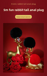 Sexy SM Props Mini Fur Ball Rabbit Tail Anal Plug Female Back Chamber Anal Expander Adult Products