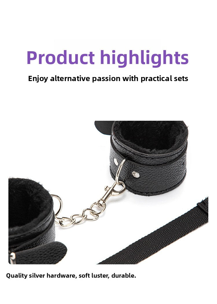Sexy Plush SM Set Adult Products Couple Training Handcuffs Binding Restraint 7-Piece Set Alternative Sex Toys