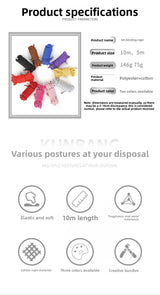 SM Props Multi-color Metal Head Erotic Silk Rope 5.1m Female Slave Training Bondage Polyester Erotic Binding Rope