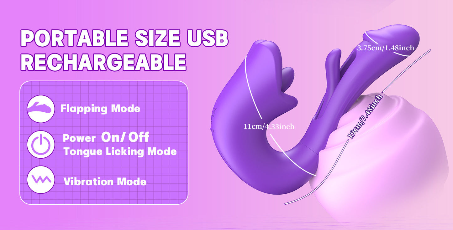 New Product Tongue Licking Patting Vibrator Female Masturbation Device G-spot Orgasm Simulation Dildo Sex Toys