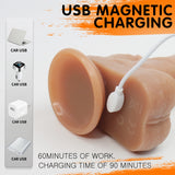 Remote Control Telescopic Heating Realistic Dildo Liquid Soft Flesh Tongue Licking Vibrating Swinging Dildo for Women