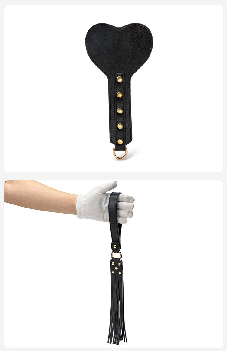 High-end SM Props Genuine Leather 8-Piece Set with Case Bondage Handcuffs Leash Collar Punishment Training Whip Adult Products