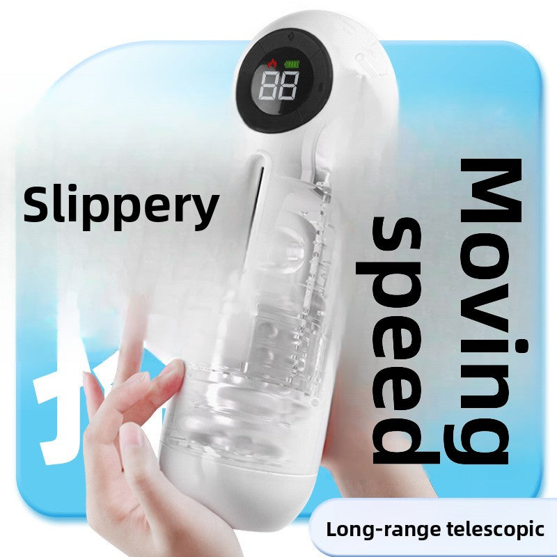 Fully Automatic Telescopic Vibrating Heating Aircraft Cup Male Masturbator Penis Exerciser Adult Sex Toys