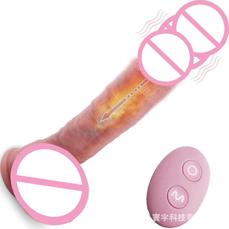 Liquid Silicone High Realistic Vibration Telescopic Heatable Simulation Dildos Female Masturbator Vibrator Couple Fun